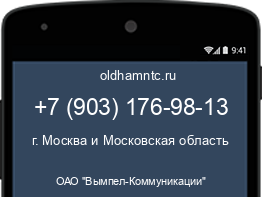 Мобильный номер +79031769813. Оператор - ОАО "Вымпел-Коммуникации". Регион - г. Москва и Московская область