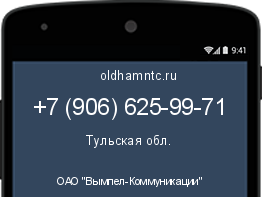 Мобильный номер +79066259971. Оператор - ОАО "Вымпел-Коммуникации". Регион - Тульская обл.