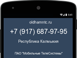 Мобильный номер +79176879795. Оператор - ПАО "Мобильные ТелеСистемы". Регион - Республика Калмыкия