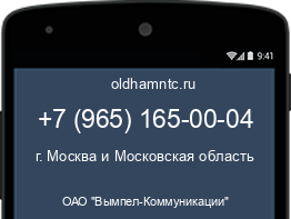 Мобильный номер +79651650004. Оператор - ОАО "Вымпел-Коммуникации". Регион - г. Москва и Московская область