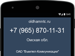 Мобильный номер +79658701131. Оператор - ОАО "Вымпел-Коммуникации". Регион - Омская обл.