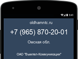Мобильный номер +79658702001. Оператор - ОАО "Вымпел-Коммуникации". Регион - Омская обл.