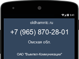 Мобильный номер +79658702801. Оператор - ОАО "Вымпел-Коммуникации". Регион - Омская обл.