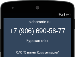 Мобильный номер +79066905877. Оператор - ОАО "Вымпел-Коммуникации". Регион - Курская обл.
