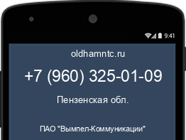 Мобильный номер +79603250109. Оператор - ПАО "Вымпел-Коммуникации". Регион - Пензенская обл.