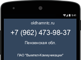 Мобильный номер +79624739837. Оператор - ПАО "Вымпел-Коммуникации". Регион - Пензенская обл.